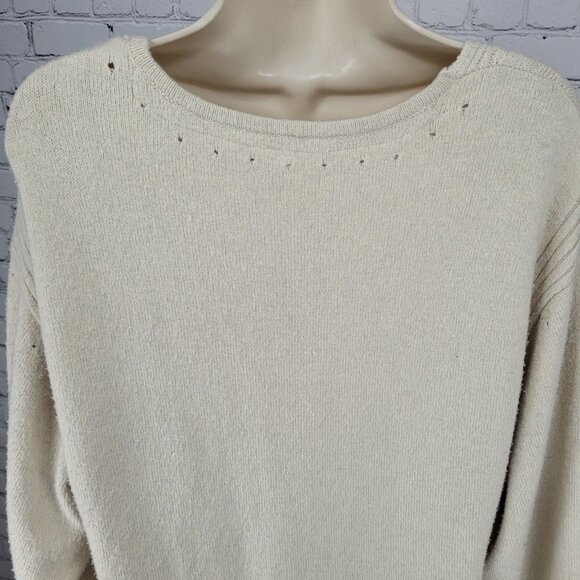 Free People Beige Plunge Long Sleeve Side Slits Maxi Sweater Dress Size Medium M - Picture 6 of 15